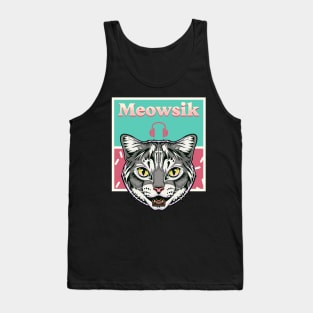 Retro Meowsik-Cat and Music lovers- Tank Top